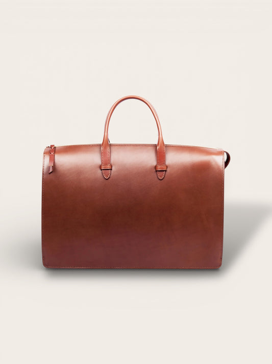 The Triumph II Bridle Briefcase — Monumental English Bridle Leather Portfolio