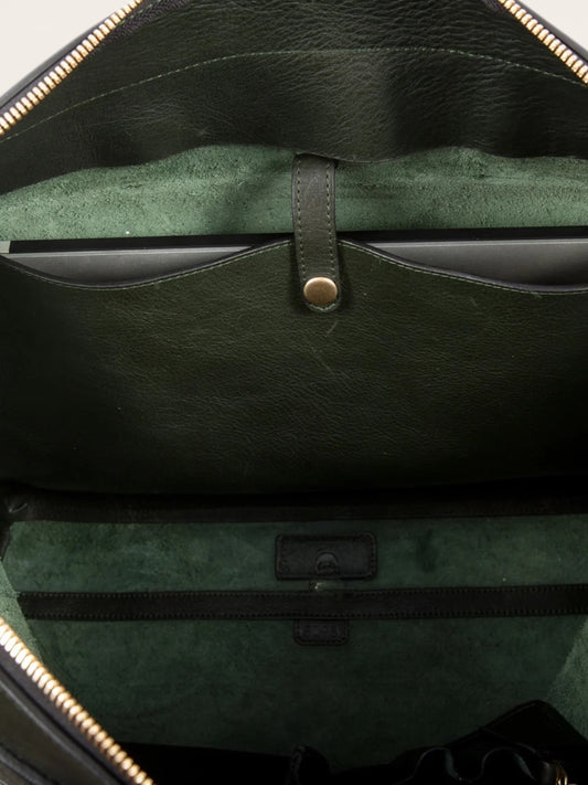 The 929 Signature Zip Briefcase — Hand-Cut Full-Grain Leather Daily Commuter