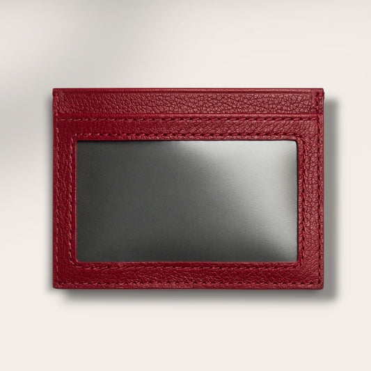 The Ruby Canfield ID Holder — Vibrant Full-Grain Leather Minimalist Sleeve