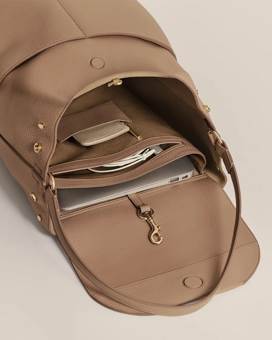 The Serene 13-Inch Laptop Backpack in Black — Refined Italian Leather Daily Commuter