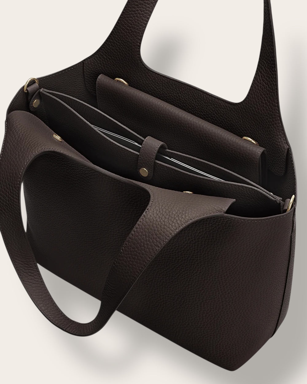 The System Laptop Sleeve 16-inch in Black — Sculpted Italian Full-Grain Leather Tech Case