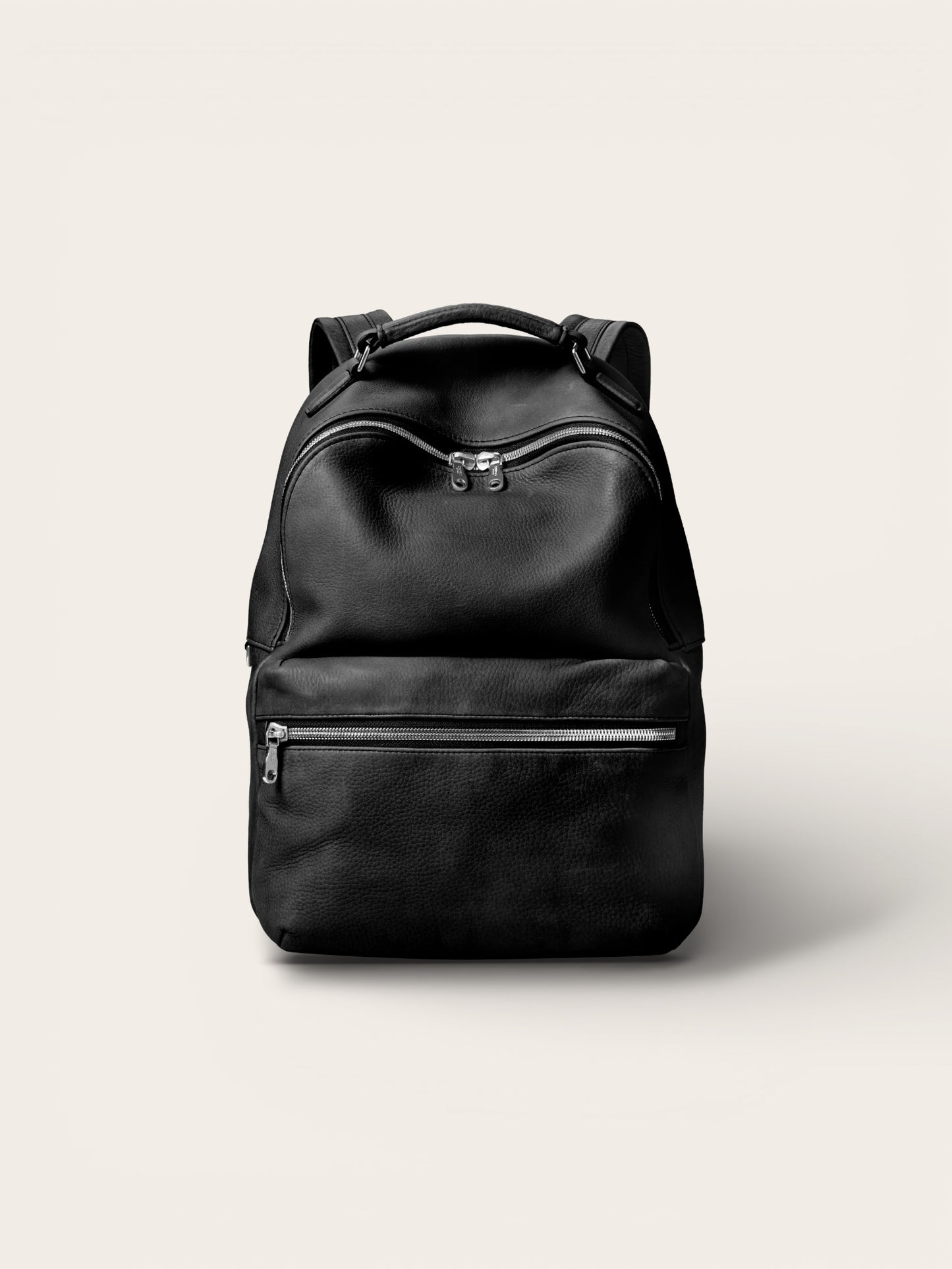 Runwell Leather Backpack in Black — Sleek Full-Grain Daily Essential