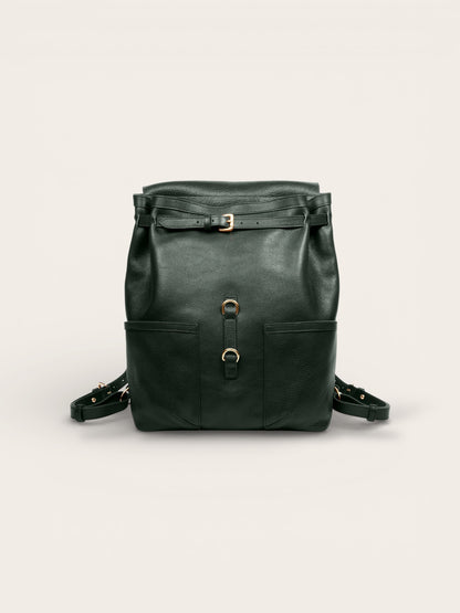 Classic Leather Knapsack in Malachite Green — Artisan Full-Grain Heritage Bag