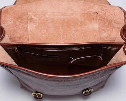 Classic Leather Knapsack in Chestnut — Handcrafted Full-Grain Heritage Bag