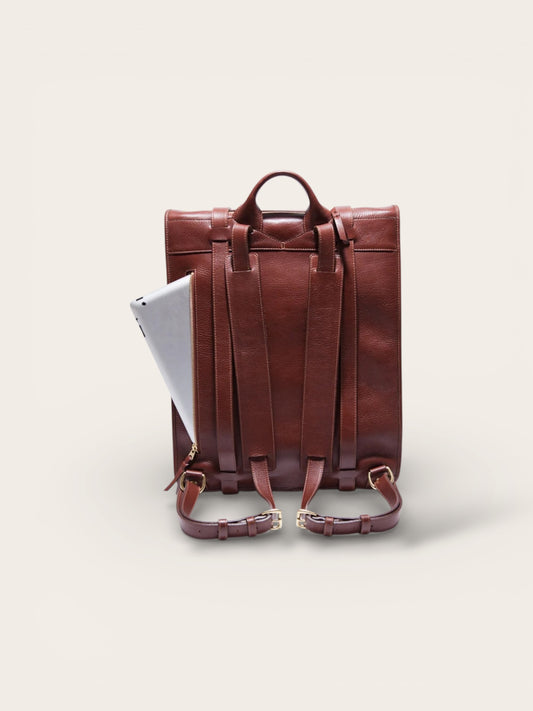 Classic Leather Knapsack in Chestnut — Handcrafted Full-Grain Heritage Bag