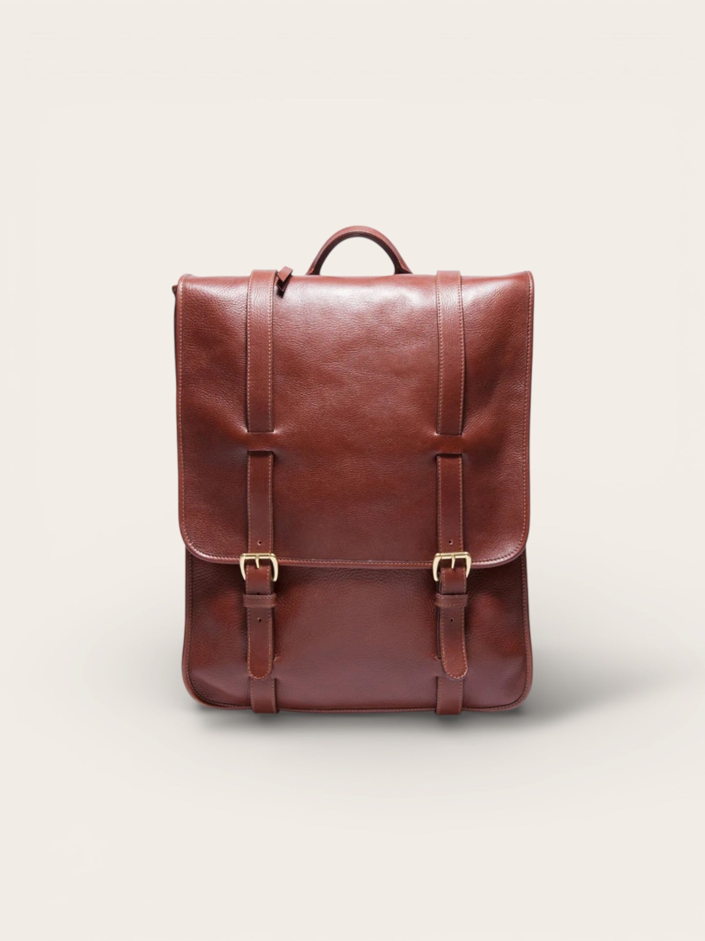 Classic Leather Knapsack in Chestnut — Handcrafted Full-Grain Heritage Bag