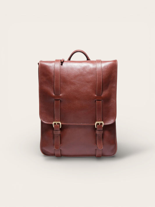 Classic Leather Knapsack in Chestnut — Handcrafted Full-Grain Heritage Bag