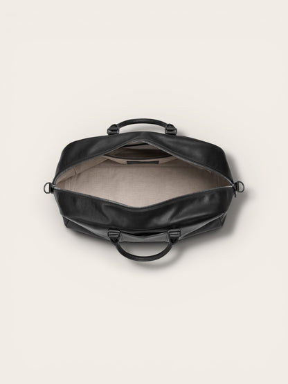 Leather Duffle Bag in Black — Premium Full-Grain Travel Carryall