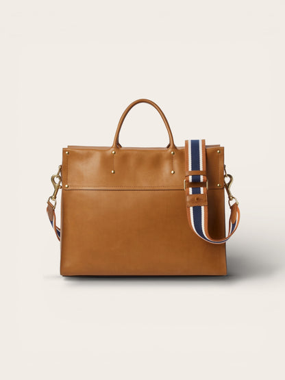 The Heritage Grand Satchel in Tan — Sculpted Full-Grain Leather Carryall