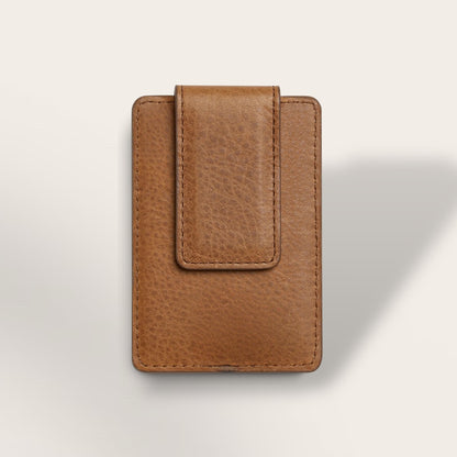 The Kinetic Magnetic Money Clip — Hybrid Full-Grain Leather Card Vault