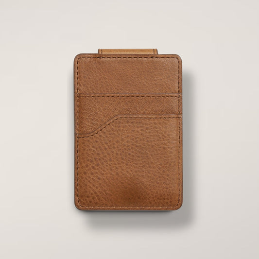 The Kinetic Magnetic Money Clip — Hybrid Full-Grain Leather Card Vault