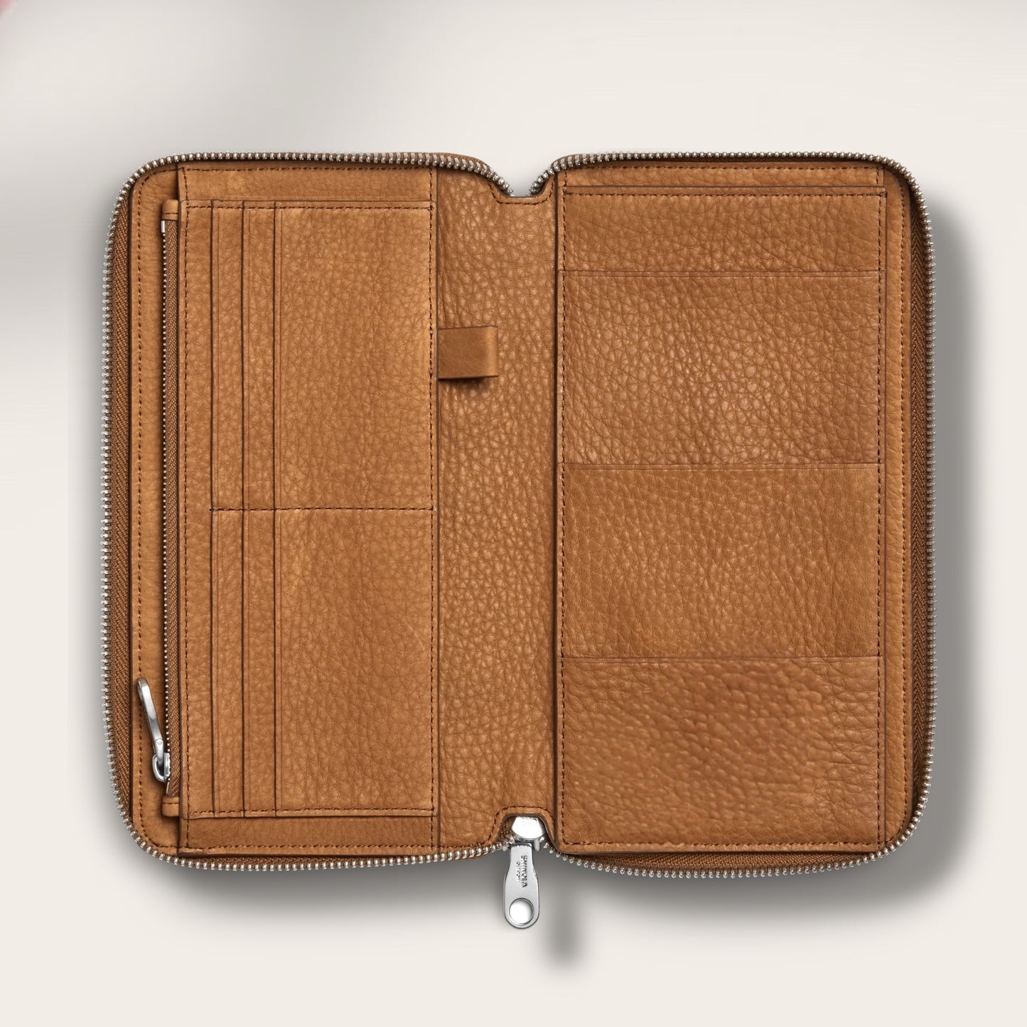 The Apex Organizer Portfolio in Tan — Artisan Full-Grain Leather Travel Wallet