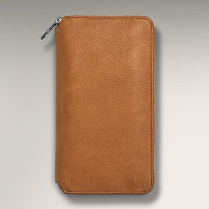The Apex Organizer Portfolio in Tan — Artisan Full-Grain Leather Travel Wallet