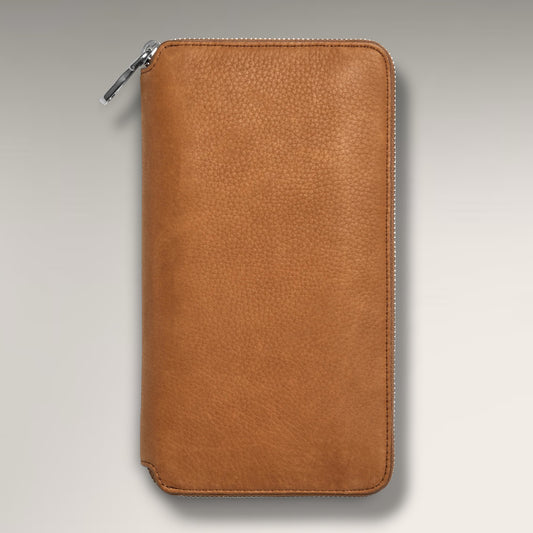 The Apex Organizer Portfolio in Tan — Artisan Full-Grain Leather Travel Wallet