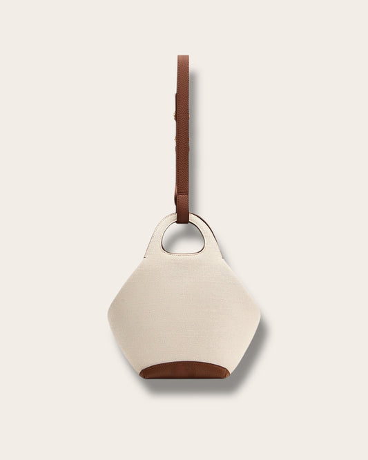 The Paloma Artisan Satchel in Linen — Sculpted Italian Full-Grain Leather Handbag