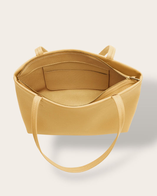 The East-West Easy Tote in Butter — Lightweight Italian Leather Daily Carryall