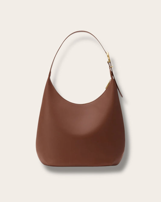 The Oversized Celestia Satchel in Dark Chestnut — Grand Italian Full-Grain Leather Statement Bag