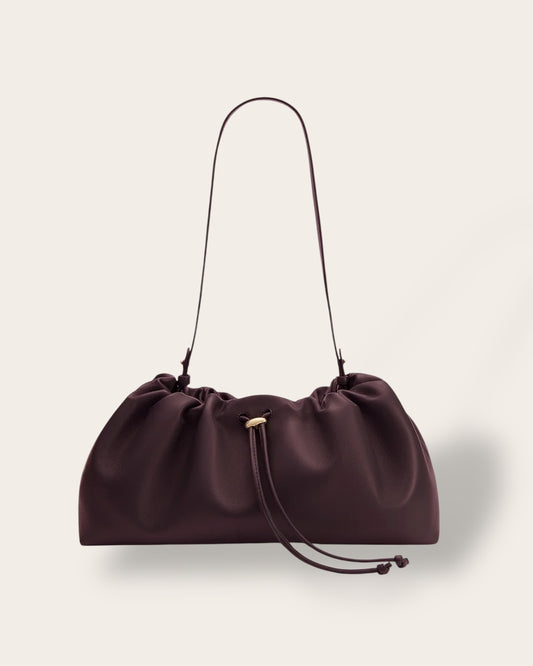 The Dia Sculpted Satchel in Plum — Italian Full-Grain Leather Multi-Way Bag
