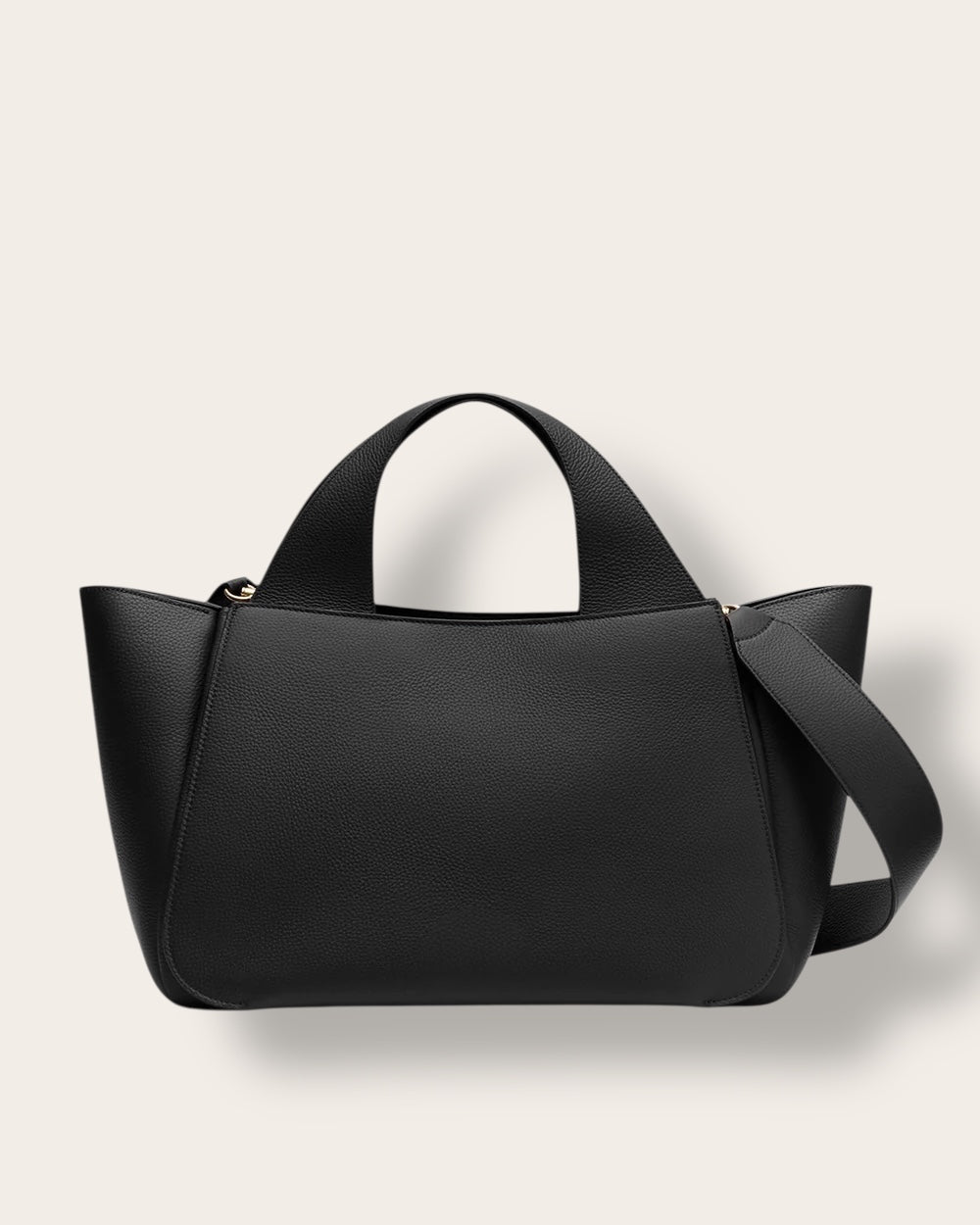 The Mila Artisan Satchel in Black — Sculpted Italian Full-Grain Leather Handbag