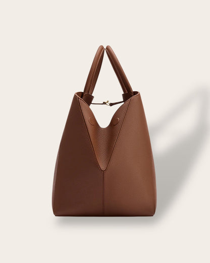 The Forma Satchel in Dark Chestnut — Sculpted Italian Full-Grain Leather Multi-Way Bag