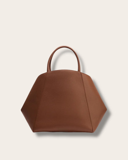The Forma Satchel in Dark Chestnut — Sculpted Italian Full-Grain Leather Multi-Way Bag