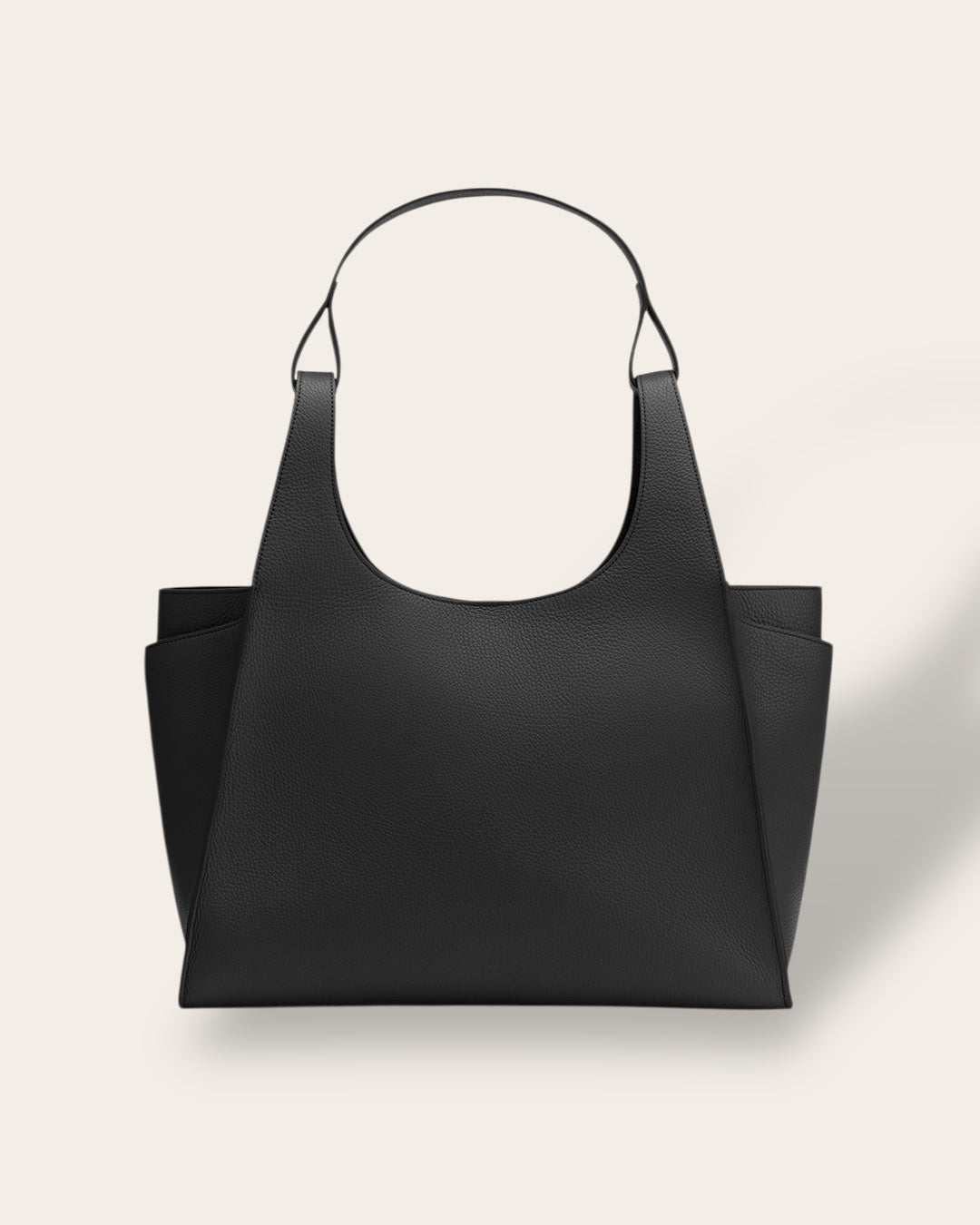 The Double Loop Satchel in Black — Sculpted Italian Full-Grain Leather Handbag