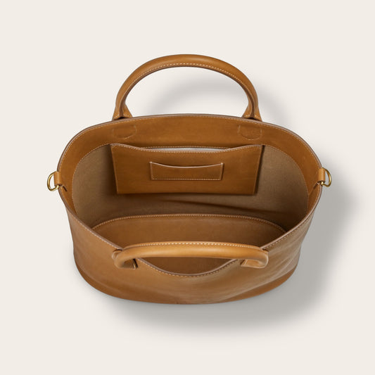 The 12-Hour Tote in Tan — Premium Full-Grain Leather Daily Carryall