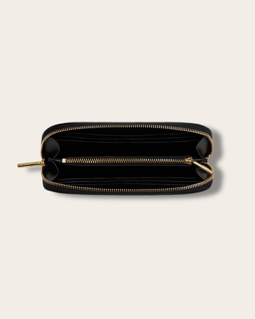The Curved Zip Wallet in Black Croco — Sculpted Italian Full-Grain Leather Wallet