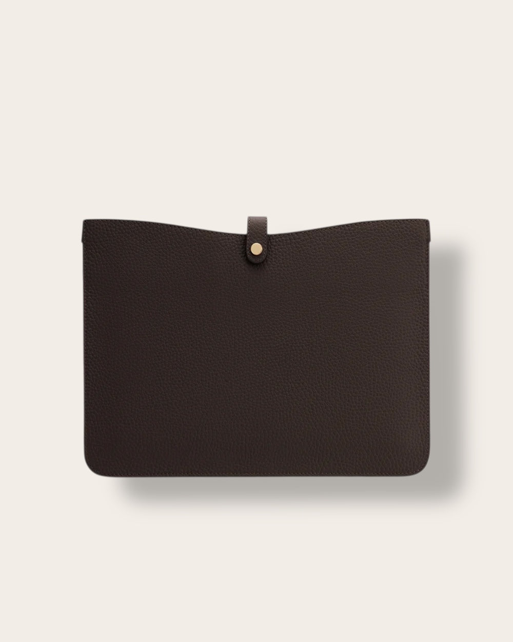 The System Laptop Sleeve 16-inch in Black — Sculpted Italian Full-Grain Leather Tech Case