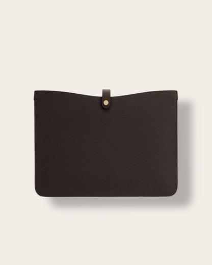The System Laptop Sleeve 16-inch in Black — Sculpted Italian Full-Grain Leather Tech Case