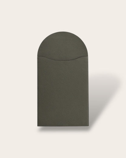 The Convertible Leather Laptop Sleeve (13-14 inch) in Dark Olive — Sculpted Italian Full-Grain Leather Case