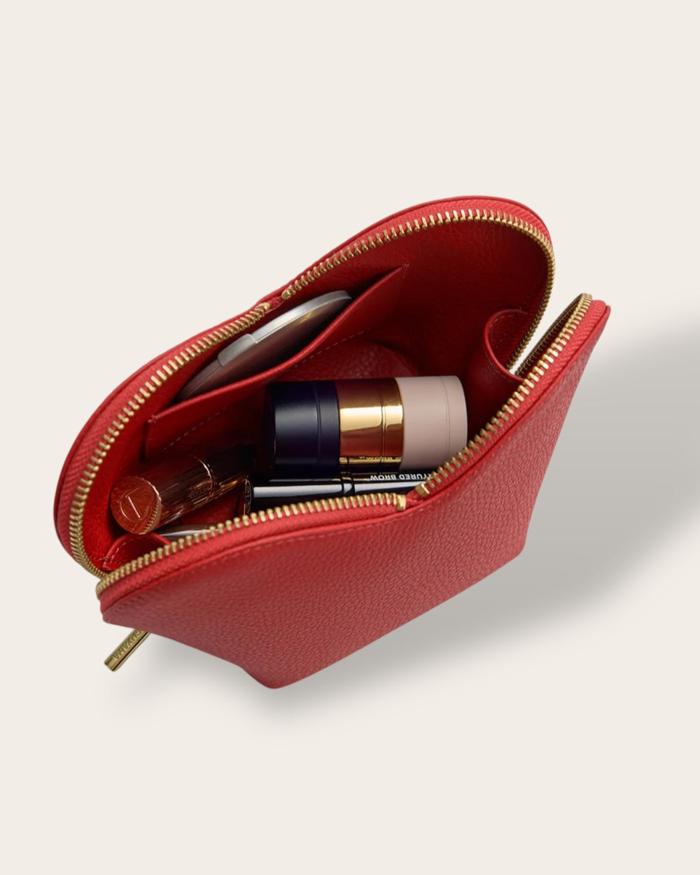 The Mini Heart Case in Red — Sculpted Italian Full-Grain Leather Accessory