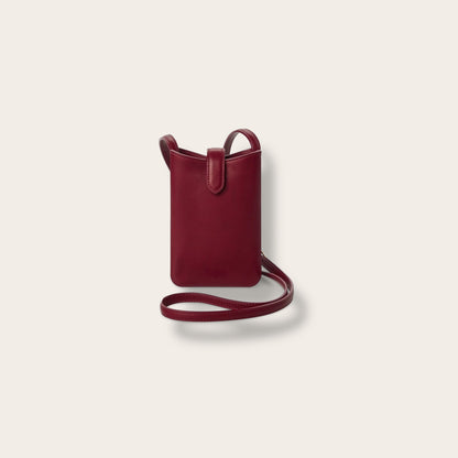 The Phone Crossbody in Ruby — Premium Full-Grain Leather Tech Accessory