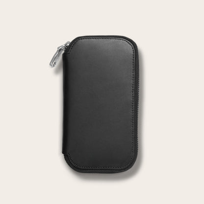 The Travel Watch Case in Black — Premium Full-Grain Leather Timepiece Protector