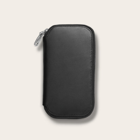 The Travel Watch Case in Black — Premium Full-Grain Leather Timepiece Protector
